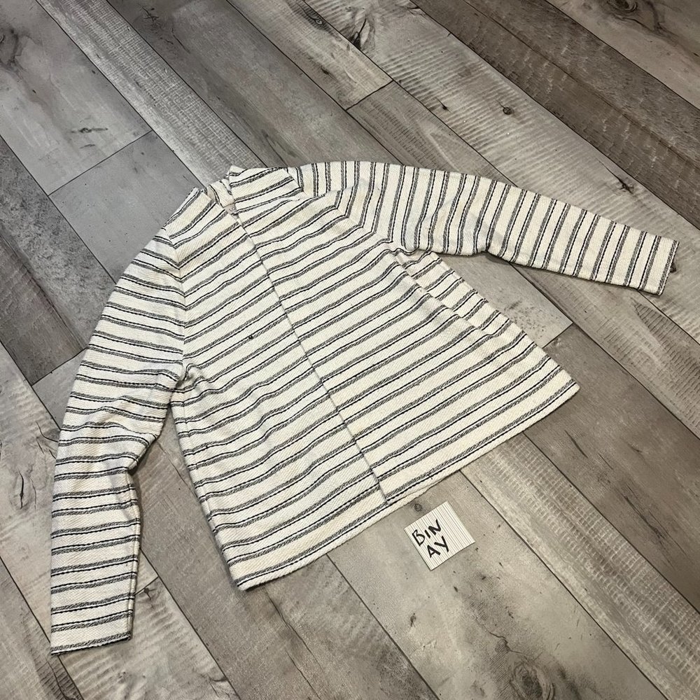 Loft open front striped cardigan
